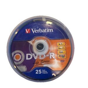 Verbatim Color Life Series DVD+R 4.7GB 16x Speed & 120 Min - 25 Discs New Sealed